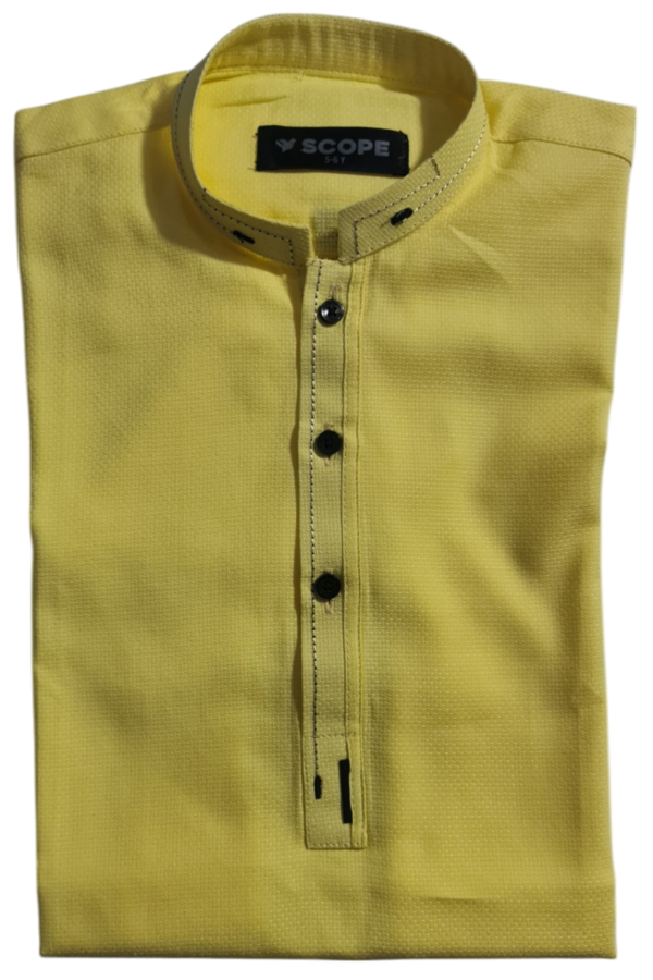 Lemon Yellow Embossed Small Kurta