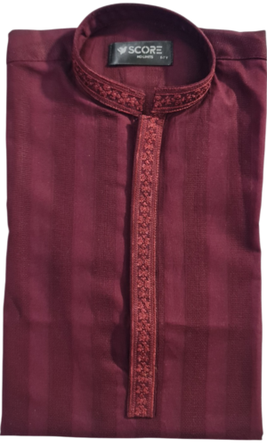 Maroon Ban Patti Embroidery Medium Kurta