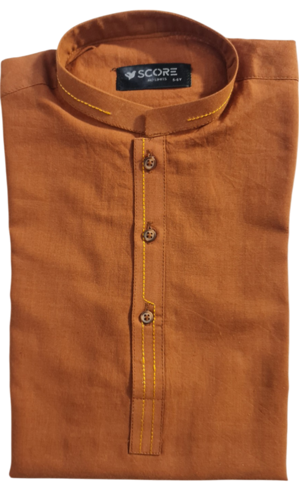 Brown Khaddar Patti Embroidery Medium Kurta